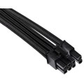 Pojedynczy PCIe w oplocie Corsair Premium, podwójny zestaw (Gen 4) — czarny - 2219510