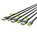 GREEN CELL ZESTAW KABLI KABGCSET02 3X KABEL GC RAY USB - USB-C 120CM, ZIELONY LED - 2210722