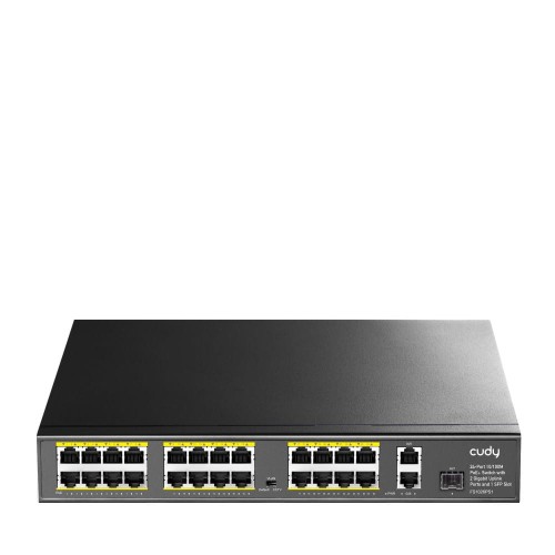 Cudy FS1026PS1 łącza sieciowe Nie zarządzany Gigabit Ethernet (10/100/1000) Obsługa PoE Czarny - 2212595
