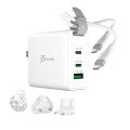 65W GAN USB-C 3-PORT TRAVELER/CHARGER CHANGEABLE AC USB-C CABL - 2217193