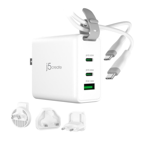65W GAN USB-C 3-PORT TRAVELER/CHARGER CHANGEABLE AC USB-C CABL - 2217193