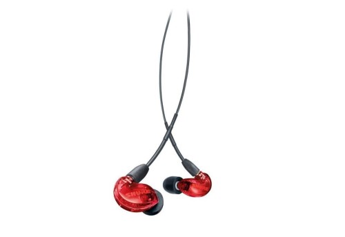 Shure SE215SPE-RD-EFS - Słuchawki douszne z pojedynczym przetwornikiem i kablem 3.5mm (czerwone) - 2223942
