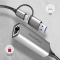 Karta sieciowa AXAGON ADE-TXCA Gigabit Ethernet, USB-C + USB-A - Titanium Grey - 2234074