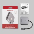AXAGON CRE-S3 Zewnętrzny czytnik kart USB-A 3.2 Gen 1, 3-gniazdowy, SD/microSD/CF, UHS-II - 2235051