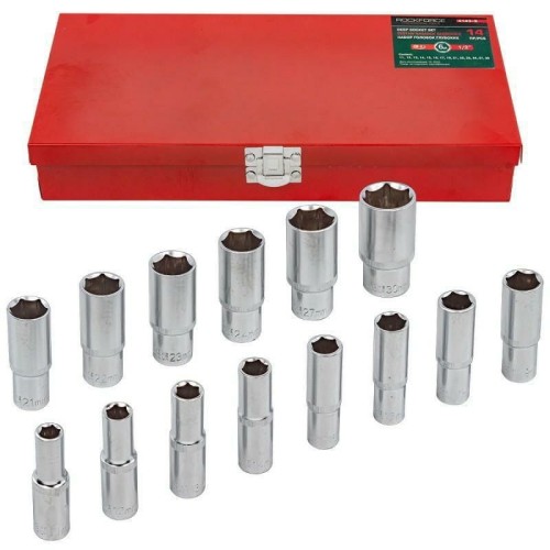 ROCKFORCE NASADKI DŁUGIE  6-KĄT. 14szt.1/2" 11-30mm - 2236174