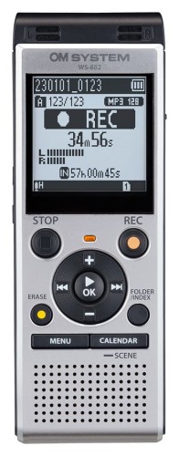 Olimp | Dyktafon cyfrowy | Zobacz materiał WS-882 | Srebro | Odtwarzanie plików MP3 - 1891479