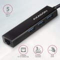 AXAGON HMC-GL3A USB-C Hub, 3x USB-A, Gbit-LAN, czarny - 2236659