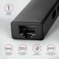 AXAGON HMC-GL3A USB-C Hub, 3x USB-A, Gbit-LAN, czarny - 2236660