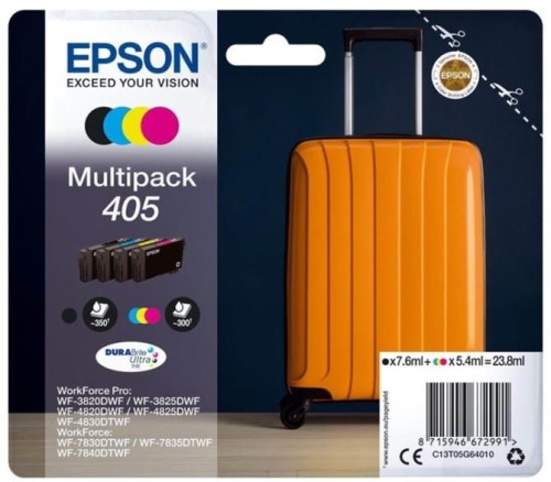 Epson 405 DURABrite Ultra Ink nabój z tuszem 1 szt. Oryginalny Standardowa wydajność Czarny, Cyjan, Purpurowy, Żółty - 2238301