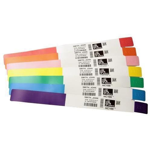 Wristband, Polypropylene, 1x10in (25.4x254mm); Direct thermal, Z-Band Splash, Adhesive closure, 1in (25.4mm) core, 350/roll, 4/box, Blu - 2258961