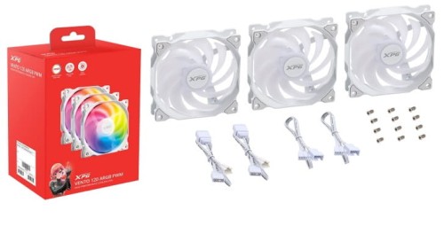 XPG VENTO 120 ARGB PWM Obudowa komputera Wentylator 12 cm Biały 3 szt. - 2259235