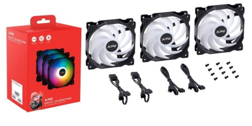 XPG VENTO 120 ARGB PWM Obudowa komputera Wentylator 12 cm Czarny 3 szt. - 2259237
