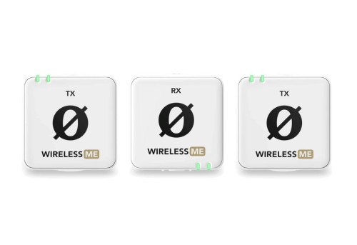 RODE Wireless ME Dual White  - Kompaktowy bezprzewodowy system mikrofonowy z dwoma nadajnikami do nagrywania dwukanałowego (biały) - 2249859