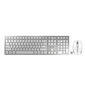 CHERRY DW 9100 SLIM klawiatura Dołączona myszka Uniwersalne RF Wireless + Bluetooth QWERTY US English Srebrny
