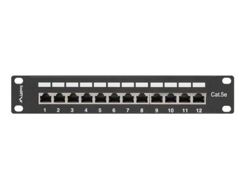 Patch panel Lanberg PPF5-9012-B 12 port 1U 10" kat.5e ekranowany czarny - 2254732