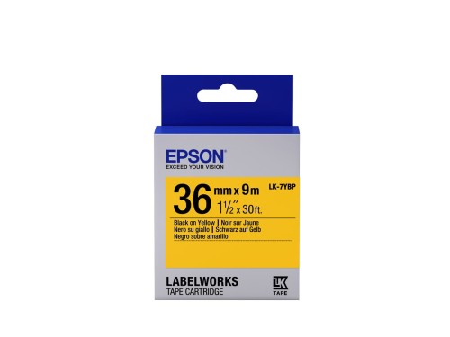 Epson Label Cartridge Pastel LK-7YBP Black/Yellow 36mm (9m) - 2264351