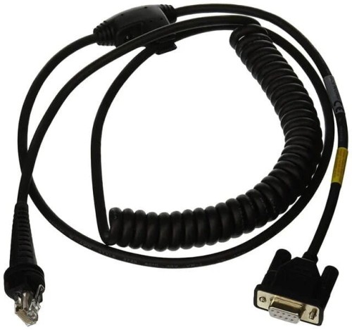 Industrial Cable: RS232 (5V signals), black, DB9 Female, 3m (9.8´), coiled, 5V external power with option power on pin 9, with ferrite - 2121501