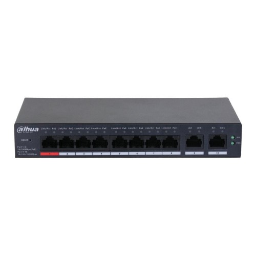 Switch zarządzalny Dahua CS4010-8ET-110 8x10/100 Mbps 2x1GbE Uplink PoE - 2248049