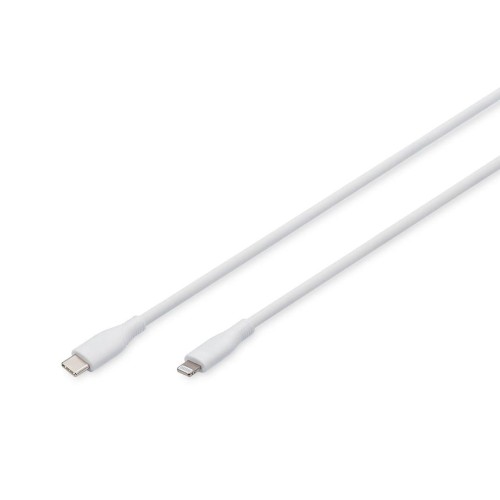 Kabel zasilający DIGITUS silikonowy USB-C - Lightning, USB 2.0 60W, certyfikat MFI, 2m biały - 2247374