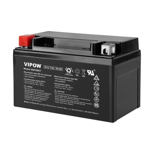 Akumulator VIPOW typu MC do motocykli 12V 7Ah - 2256395