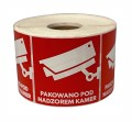 BSTech Etykieta samoprzylepna "Pakowane pod nadzorem kamer" 80x80 1000 szt - 2278373