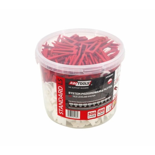 AWTOOLS SYSTEM POZIOMOWANIA PŁYTEK STANDARD 2,0mm - 7-15mm - KLIPS 300szt. + KLIN 100szt. - 2183281