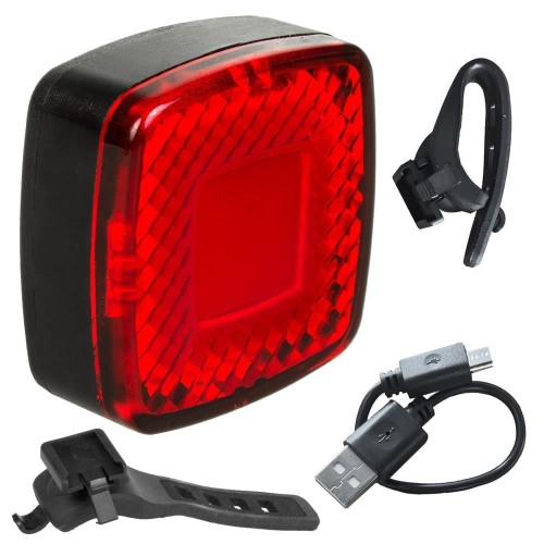 Lampka rowerowa tylna Maclean Energy MCE355 USB AUTO STOP sensor zmierzchu COB LED max.125lm acu 450mAh - 964267