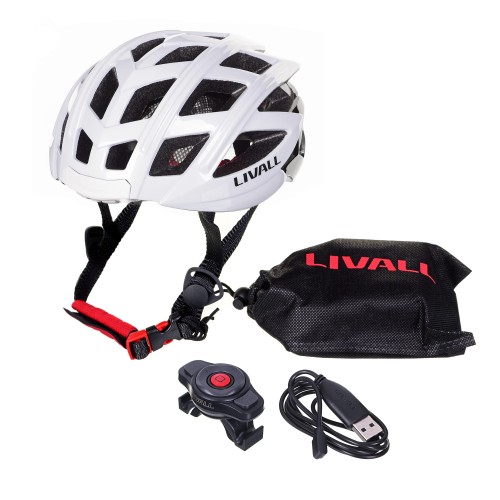 Kask rowerowy szosowy Livall BH60SE Neo BT/LED/SOS 55-61cm biały - 2172185