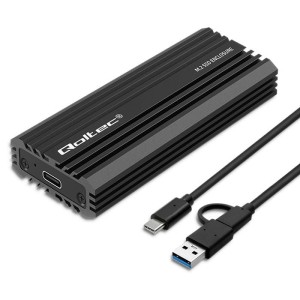Obudowa/kieszeń Qoltec NV2270 na dysk M.2 SSD | SATA | NVMe | USB-C | 2TB