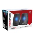 Głośniki Audiocore AC835 komputerowe 6W USB minijack czarne LED - 2162753