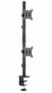 Gembird MA-D2-02 Regulowane ramię biurkowe na 2 wyświetlacze (obrót, pochylenie, reg. wysokości), 17”-32”, do 9 kg