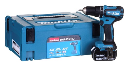 Makita DHP485RTJ wiertło 28500 RPM Zamek centralny 1,5 kg Czarny, Niebieski - 2289047