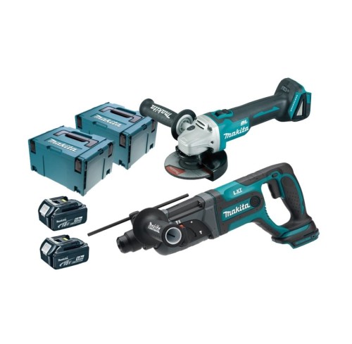 MAKITA.ZES.COMBO 18V DLX2153TJ1 DGA504+DHR241 2x5,0Ah ... - 2250818