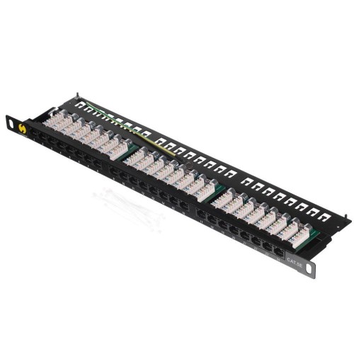 Patch panel 19'' Netrack 24-porty kat. 5e UTP, 0,5U/1U z półką - 2290470