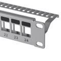 Patch panel pusty Lanberg PPKS-1024-S 24 port 1U 19" do modułów keystone szary - 2290473