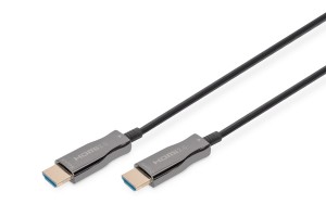 Kabel DIGITUS połączeniowy hybrydowy AOC HDMI 2.0 Premium High Speed Ethernet 4K60Hz UHD HDMI A/HDMI A M/M czarny 20m