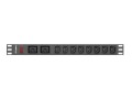 Listwa zasilająca Lanberg do RACK 1U 16A PDU 19" 2x C19, 8x IEC C13 2m czarna C20 - 1049908