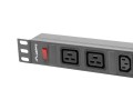 Listwa zasilająca Lanberg do RACK 1U 16A PDU 19" 2x C19, 8x IEC C13 2m czarna C20 - 1049909