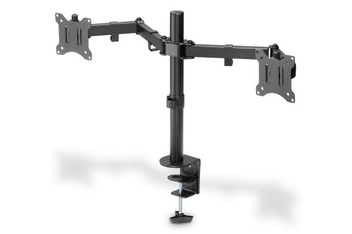 Uchwyt biurkowy podwójny (zacisk) DIGITUS 2xLCD max. 32"max. 2x 8kg uchyl.-obrot quick-release - 1917555