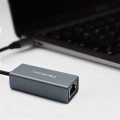 Kabel adapter Qoltec USB-C na RJ45 Ethernet | 1000Mb/s | Aluminiowa obudowa - 2040053