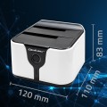 Stacja dokująca Qoltec do dysków HDD SSD 2.5" 3.5" | SATA III | USB 3.0 | Super speed 5Gb/s | z funkcją klonowania offline - 2294496