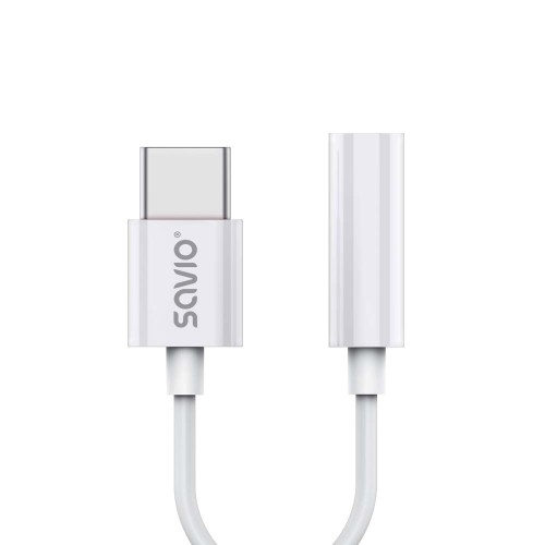 Kabel adapter Savio AK-51 USB-C - Mini Jack 3,5mm (F), Huawei, Oppo, Xiaomi - 1037698