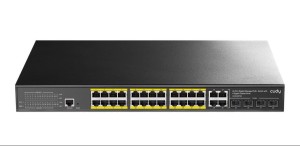 Cudy GS2028PS4 Zarządzany L2 Gigabit Ethernet (10/100/1000) Obsługa PoE 1U Czarny