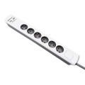 Listwa antyprzepięciowa Qoltec | 6 gniazd | 2 x USB | 1.8m | Biało - szara - 2295543