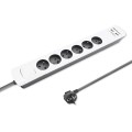 Listwa antyprzepięciowa Qoltec | 6 gniazd | 2 x USB | 1.8m | Biało - szara - 2295534