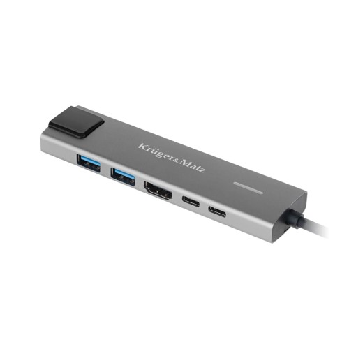 Adapter (HUB) USB typu C na HDMI/2x USB3.0/2x USB typu C/RJ45 - 1922584