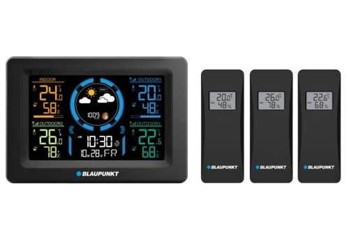 BLAUPUNKT Stacja pogodowa z 3 czujnikami z LCD WS40BK - 2183100