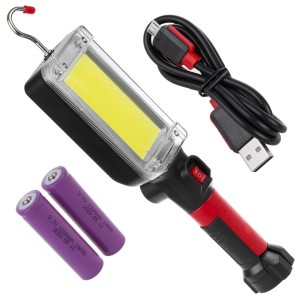 Lampa warsztatowa magnetyczna COB Maclean MCE307 2x1200mAh 700lm USB Typ-C/Micro USB