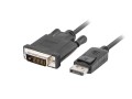Kabel adapter Lanberg DisplayPort v1.2 - DVI-D (24+1) M/M 1m czarny Dual Link - 1038194