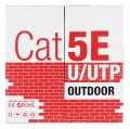 Kabel UTP A-LAN drut, zewnętrzny suchy, 100% miedź KIU5OUTS305Q (UTP; 305m; kat. 5e; kolor czarny) - 2300432